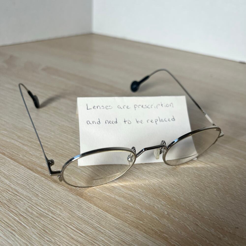 Vintage L.A. Eyeworks Quimby 405 Eyeglasses Round Silver metal Frame Italy